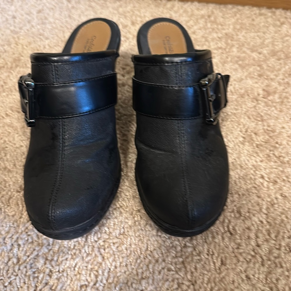 "Croft & Barrow" Womens Size 8.5 M black Mules